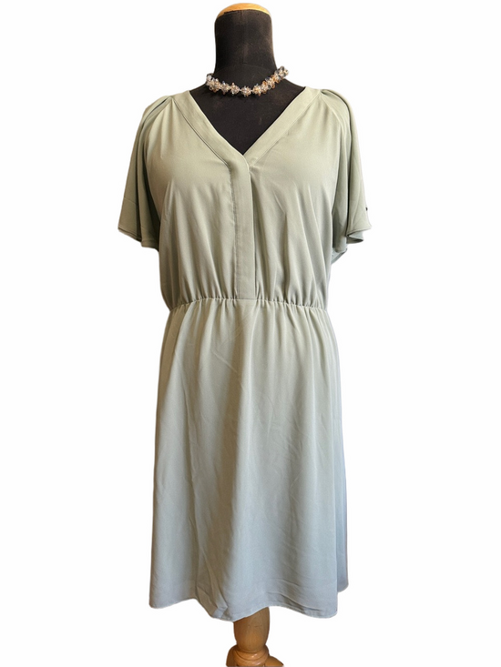 H&M Dresses & Skirts - H&M Sage V-Neck Midi Dress with Flutter Sleeves